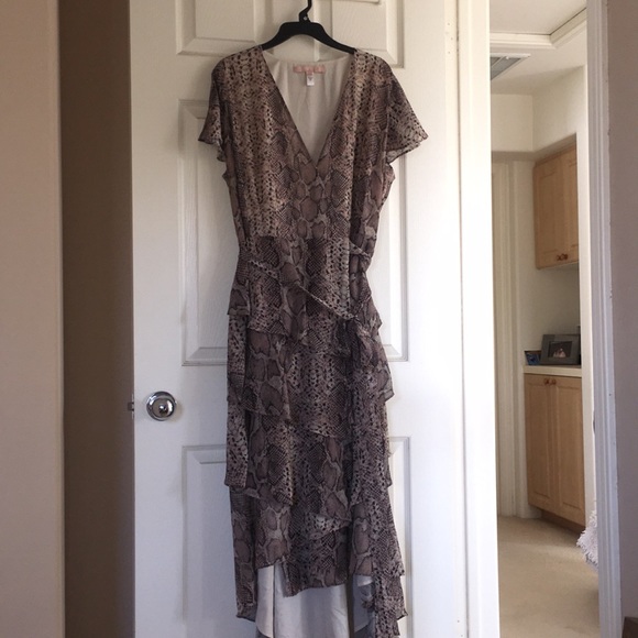 Anthropologie Dresses & Skirts - Anthropologie snake print tiered wrap dress